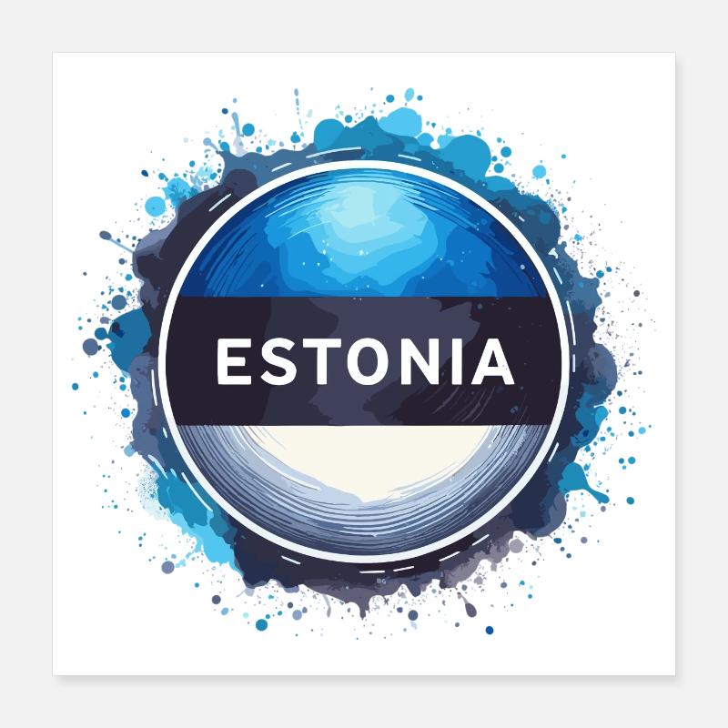Drapeau de l’Estonie Drapeau Cadeau Poster 40 x 40 cm