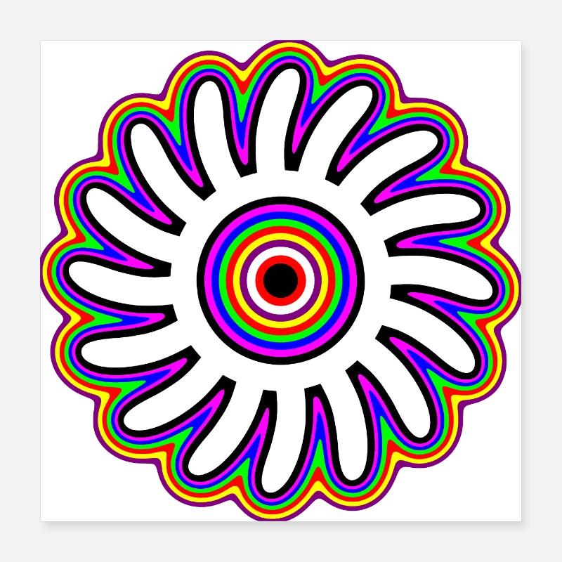 Psychedelic Sun Poster 16" x 16" (40x40 cm)