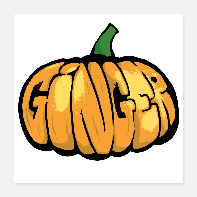 Kürbis-Ingwer-Graff Poster 40x40 cm