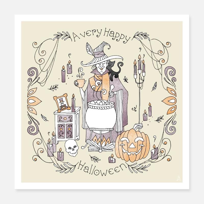 Halloween douillet Poster 40 x 40 cm
