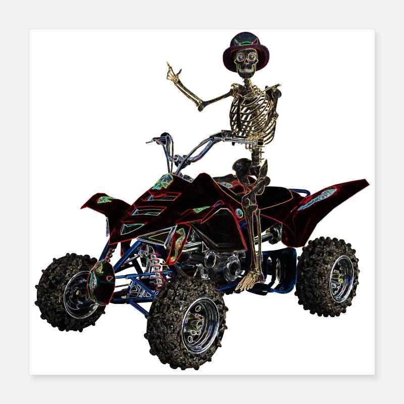 Skeleton Conduite Quad Poster 40 x 40 cm