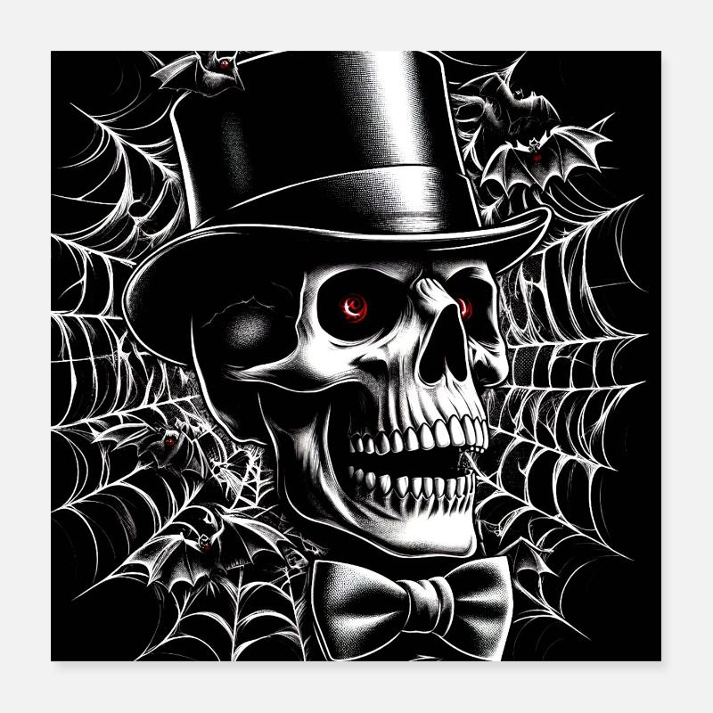 Halloween Elegant Skull Poster 16" x 16" (40x40 cm)