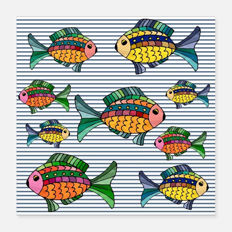 Fische Poster 40x40 cm
