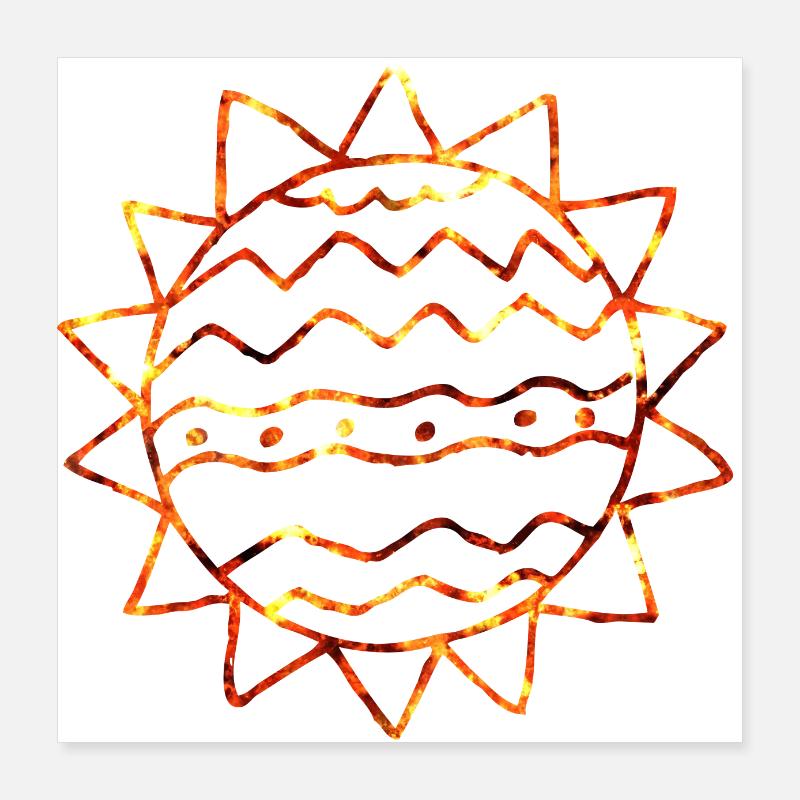 Feu brûlant soleil Poster 40 x 40 cm