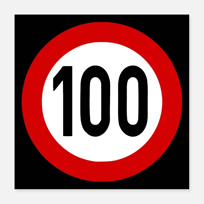 Speed Sign TempoLimit 100 Shield Poster 16" x 16" (40x40 cm)