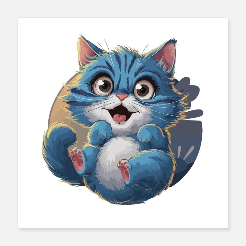 Chat bleu Poster 40 x 40 cm