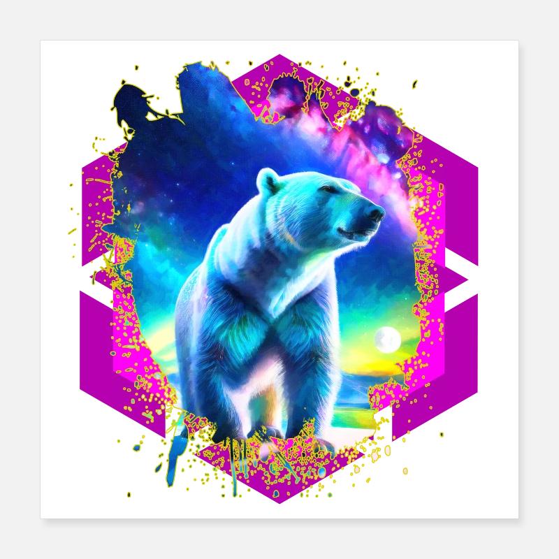 Ours stellaire abstrait Poster 40 x 40 cm