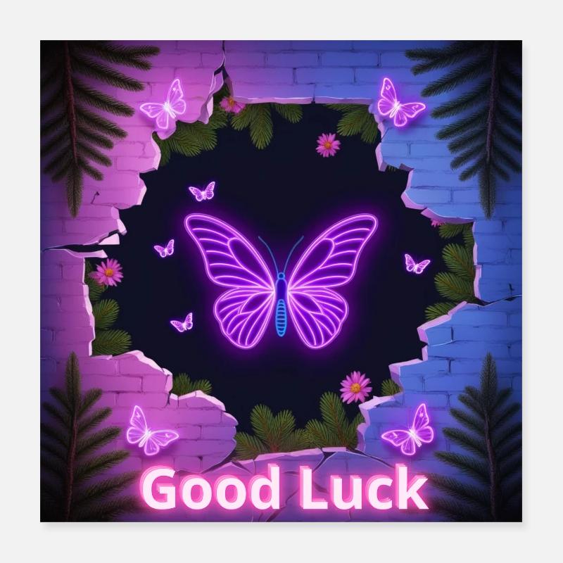 Viel Glück Poster 40x40 cm