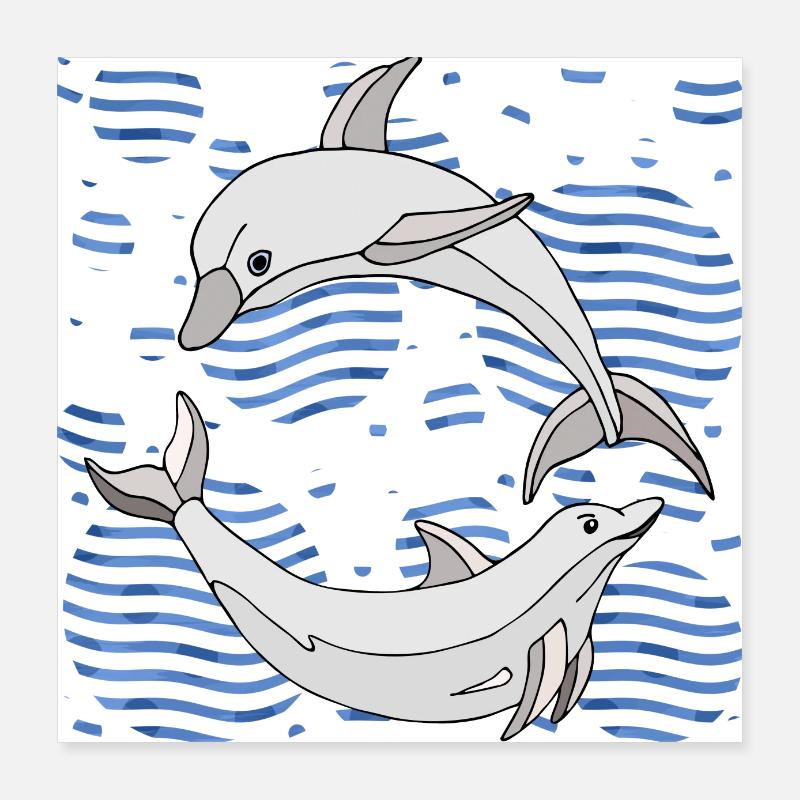 Dolphins Poster 16" x 16" (40x40 cm)