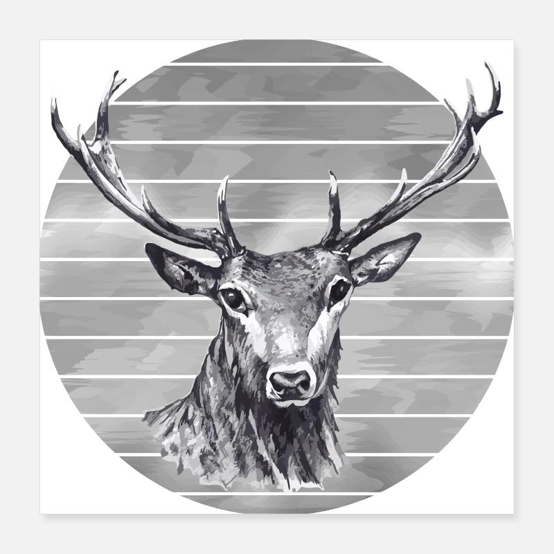 Hirsch Poster 40x40 cm