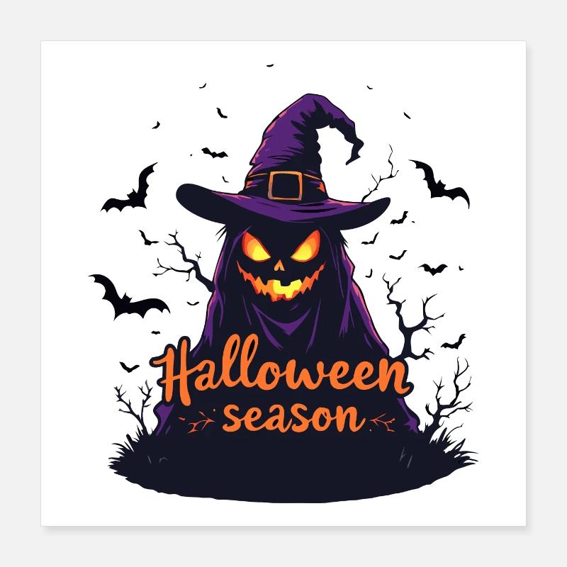 Conception de la saison d’Halloween – Evil Jack-o'-Lantern Wit Poster 40 x 40 cm