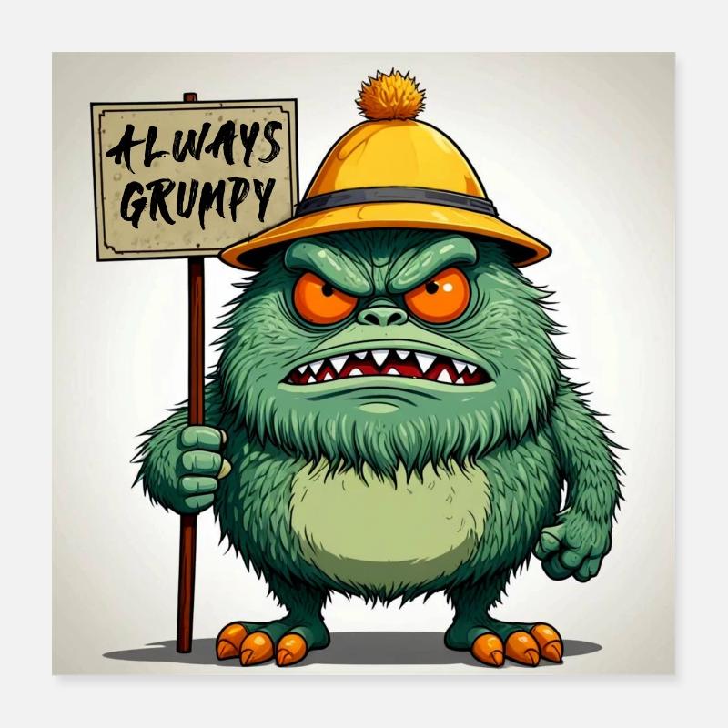 Bad-tempered and grumpy, leave me alone Poster 16" x 16" (40x40 cm)
