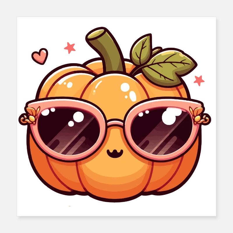Mignone Citrouille a lunette Poster 40 x 40 cm