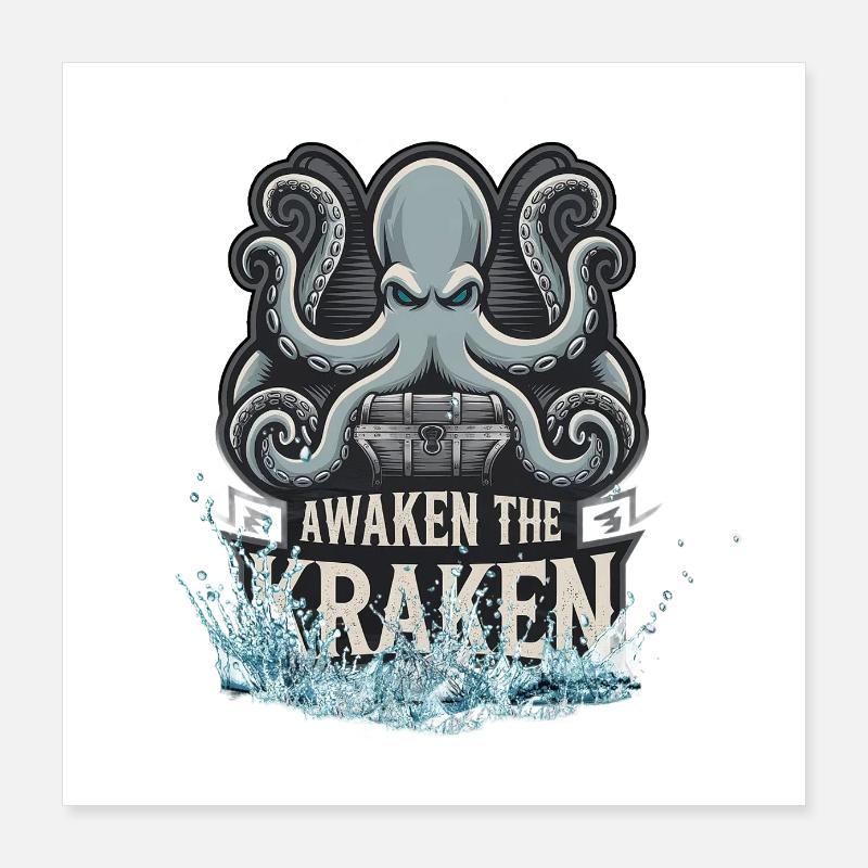 Der Schatz des Kraken Poster 40x40 cm