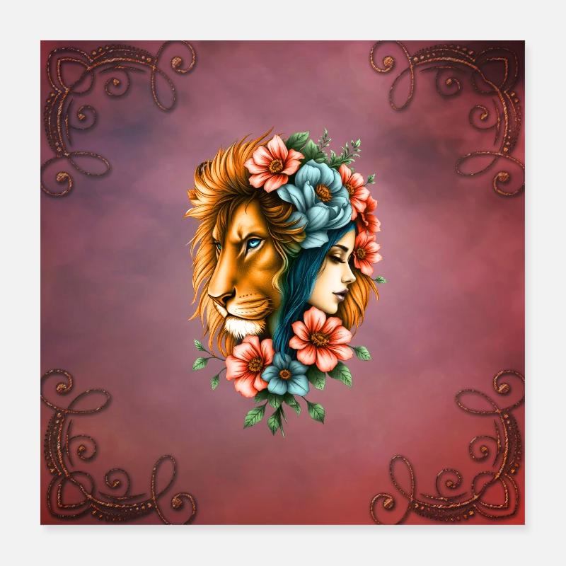 Vidunderlig kvinde, hvis lange hår Poster 40x40 cm