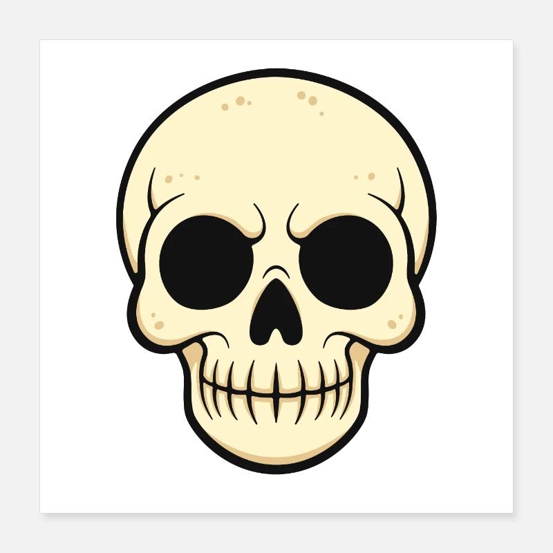 Cartoon Schädel Poster 40x40 cm