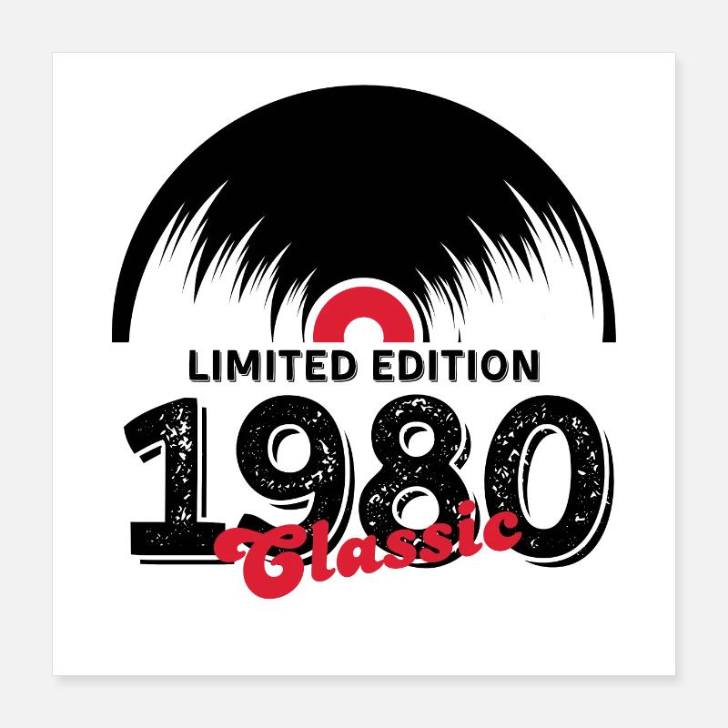 Limited edition 1980 Classic vinyle Poster 40 x 40 cm