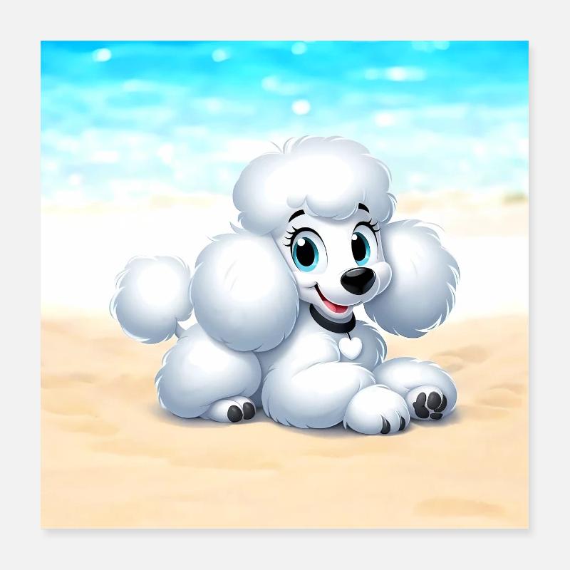 Pudel 5 Poster 40x40 cm