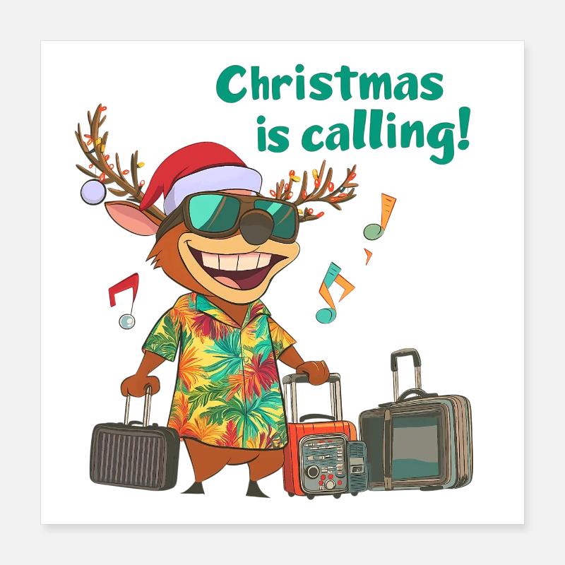 Christmas Is Calling Poster 40x40 cm
