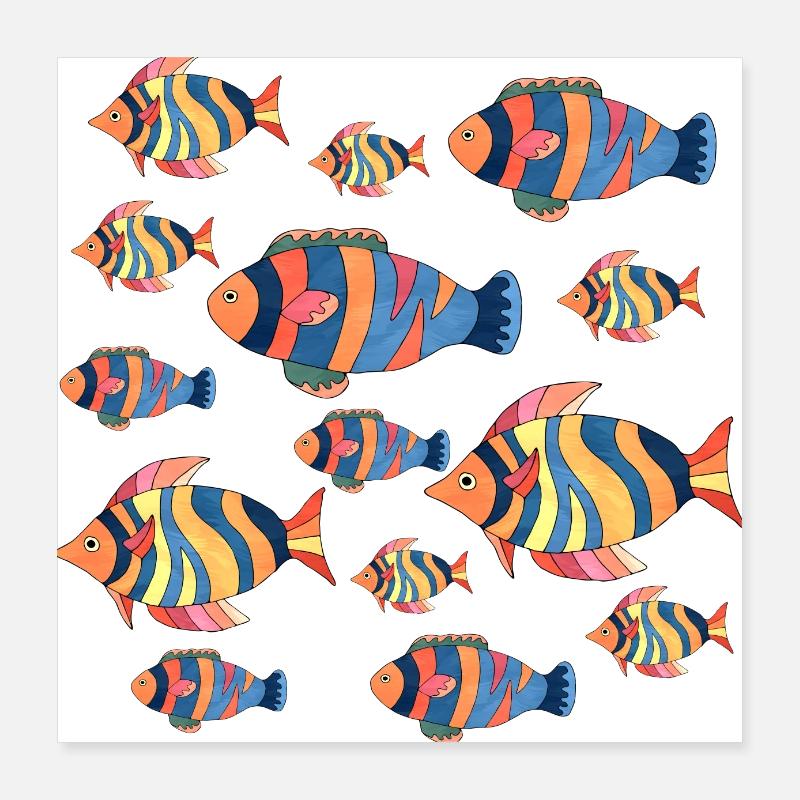 Fish Poster 16" x 16" (40x40 cm)