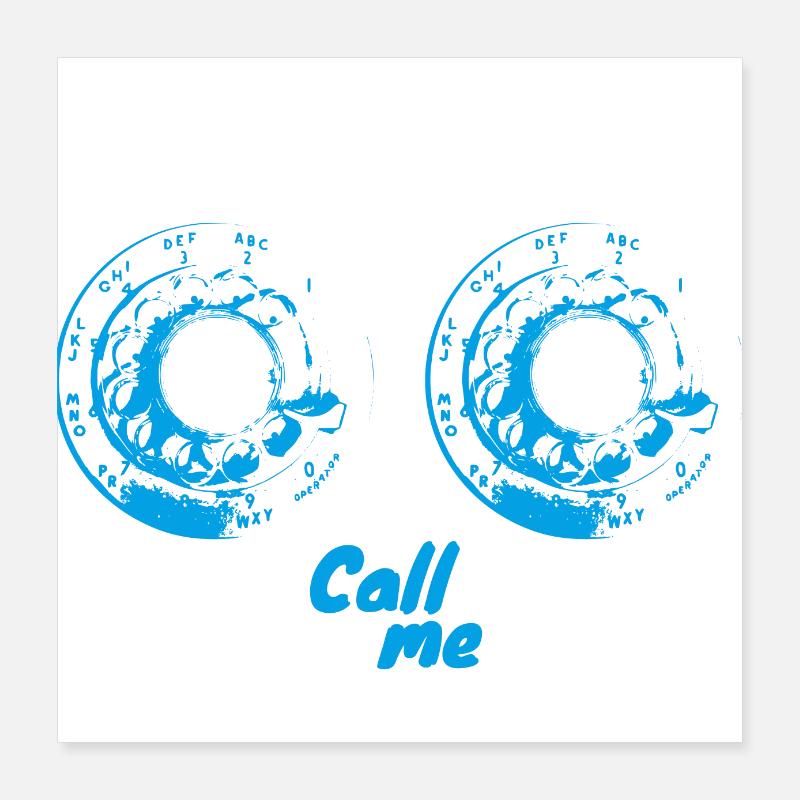 Romantic phone - blue version Poster 16" x 16" (40x40 cm)