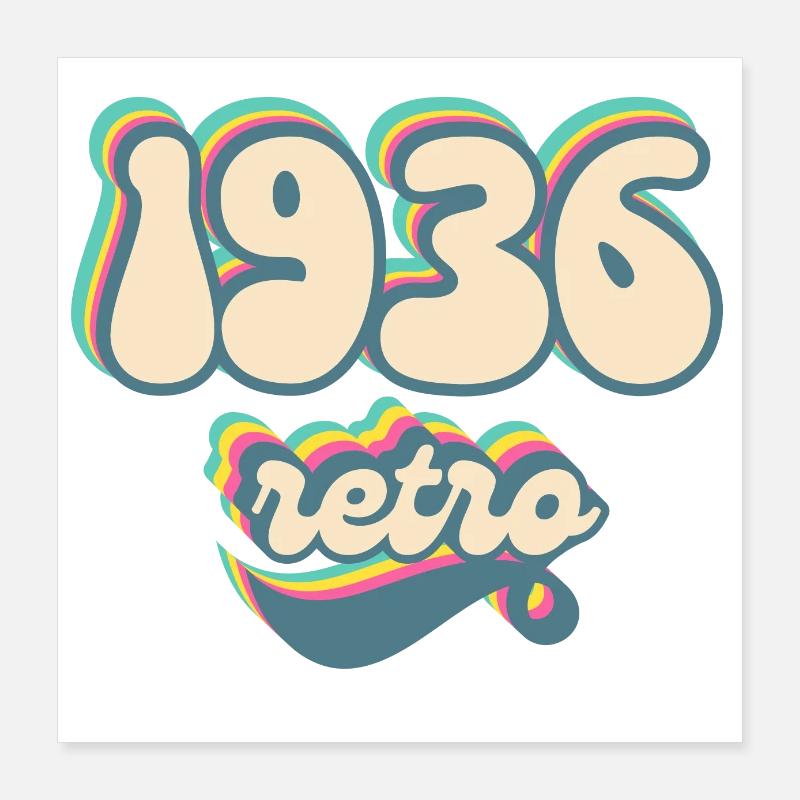 1936 retro gift idea Poster 16" x 16" (40x40 cm)