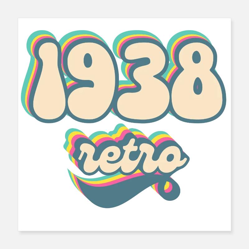 1938 Retro Geschenkidee Poster 40x40 cm