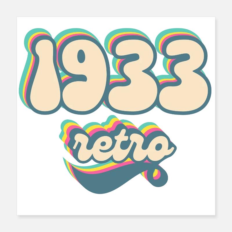 1933 Retro Geschenkidee Poster 40x40 cm