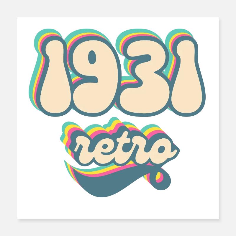 1931 Retro Gift Idea Poster 16" x 16" (40x40 cm)