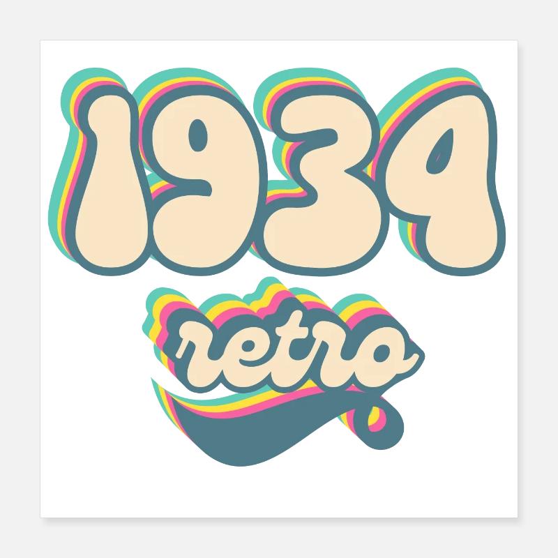 1934 Retro Gift Idea Poster 16" x 16" (40x40 cm)