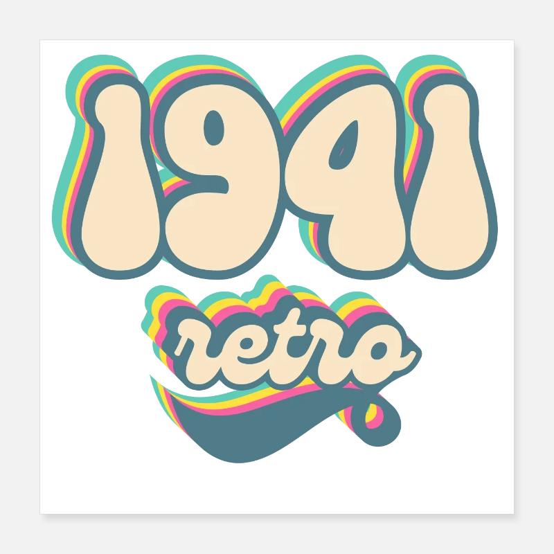 1941 Retro Geschenkidee Poster 40x40 cm