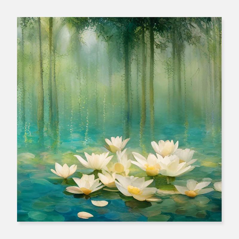 Nénuphars Poster 40 x 40 cm