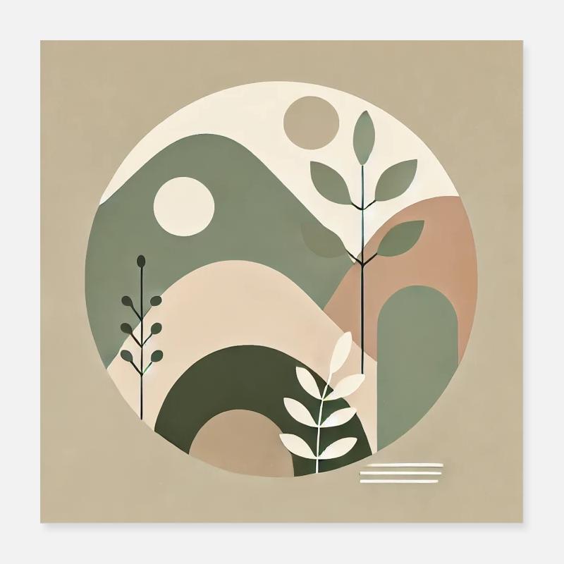 Botanical Minimalism Poster 16" x 16" (40x40 cm)