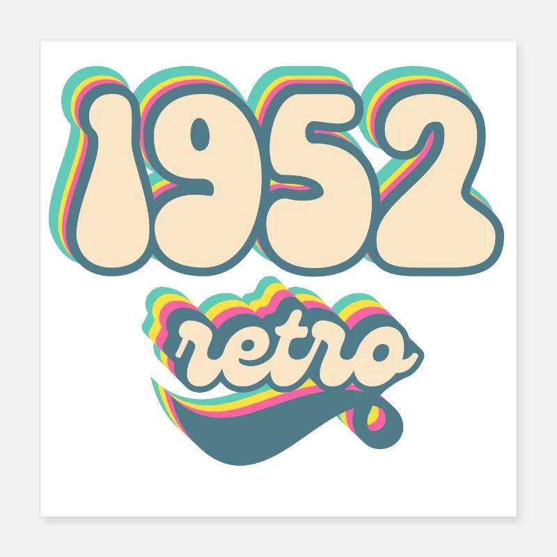 1952 Retro Geschenkidee Poster 40x40 cm