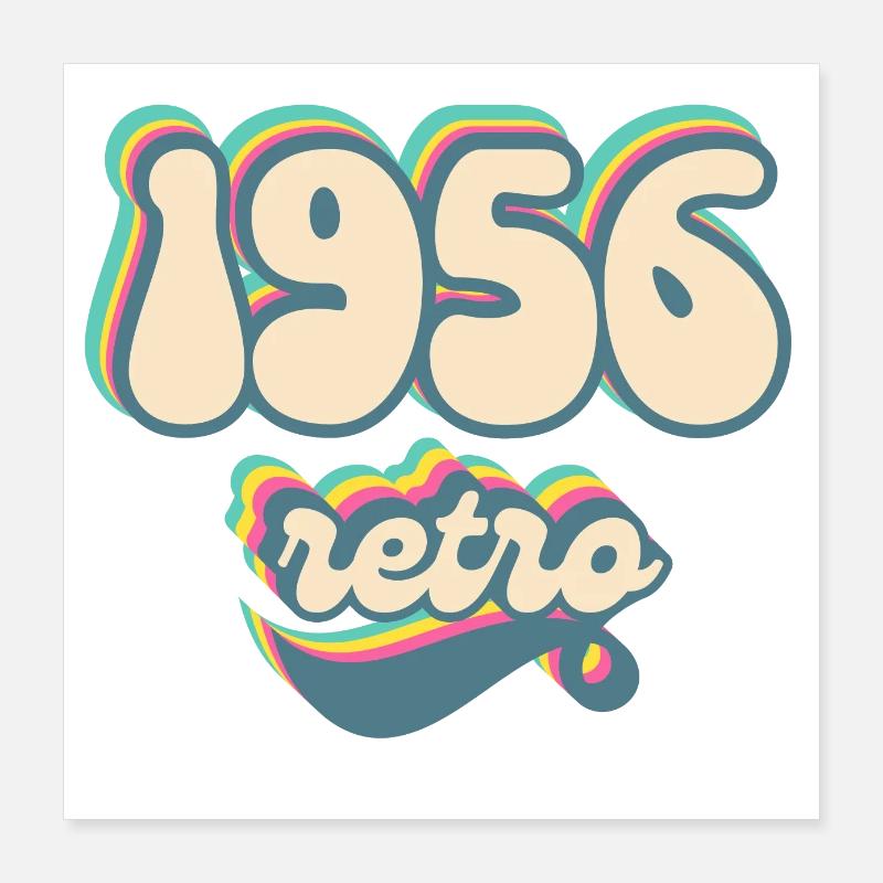 1956 Retro Geschenkidee Poster 40x40 cm