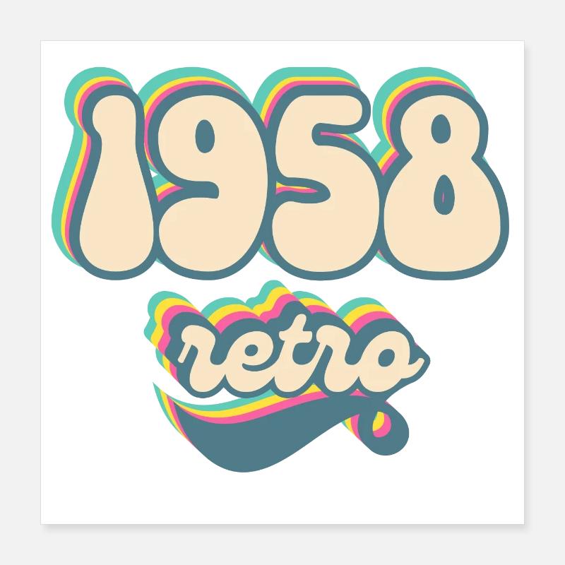 1958 Retro Geschenkidee Poster 40x40 cm