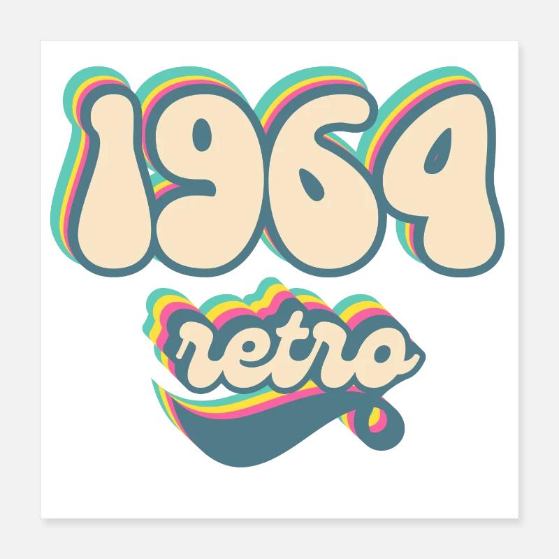 1964 Retro Geschenkidee Poster 40x40 cm