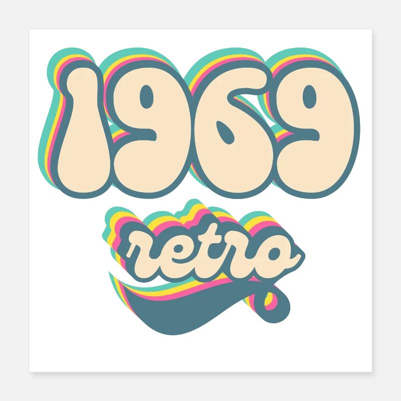 1969 Retro Geschenkidee Poster 40x40 cm
