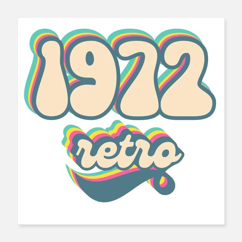 1972 Retro Geschenkidee Poster 40x40 cm