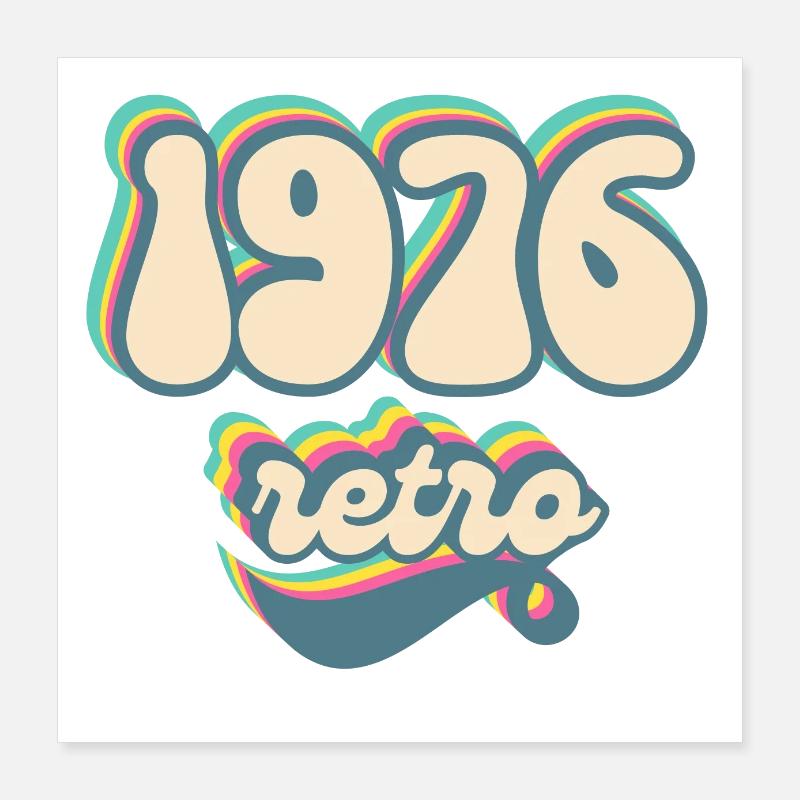 1976 retro idée cadeau Poster 40 x 40 cm