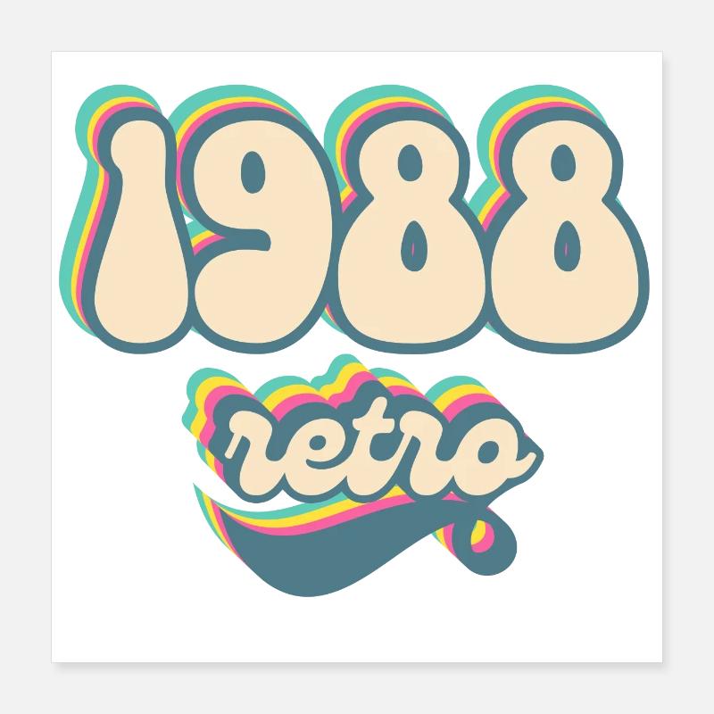 1988 Retro Geschenkidee Poster 40x40 cm
