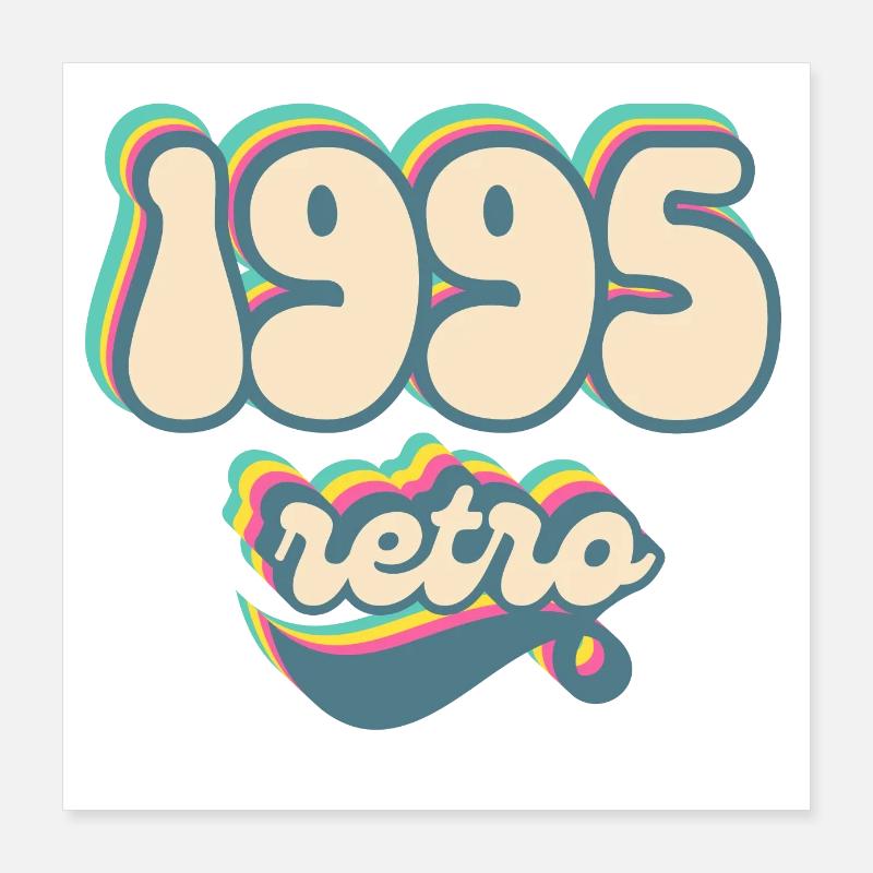 1995 Retro Geschenkidee - Poster 40x40 cm - Weiß