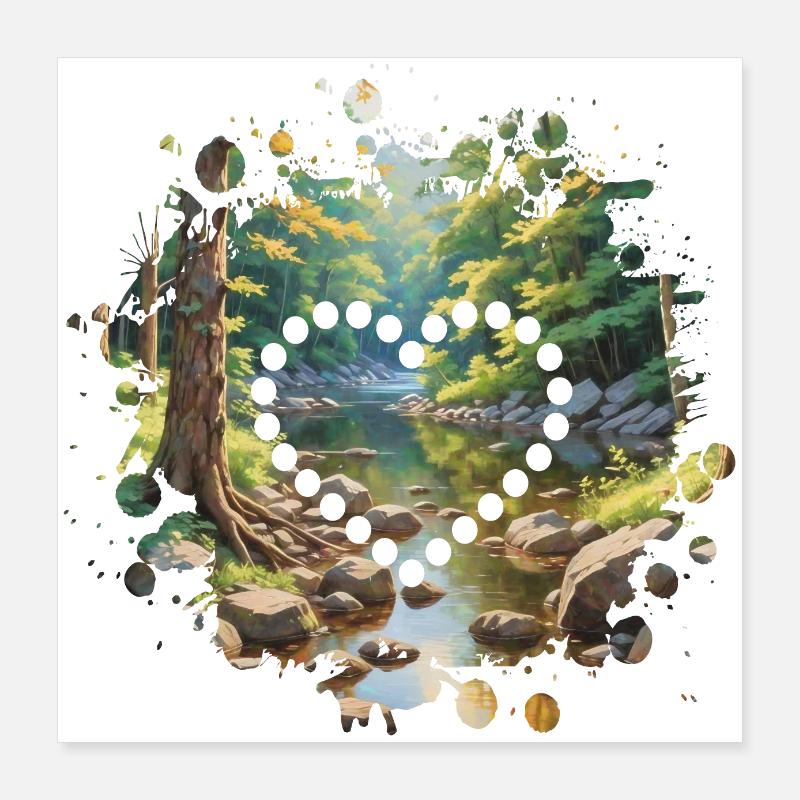 Amour de la nature tranquille Poster 40 x 40 cm