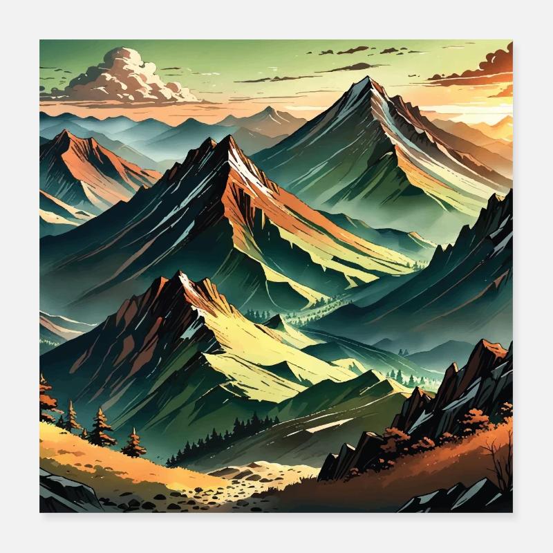 MOUNTAIN Poster 16" x 16" (40x40 cm)