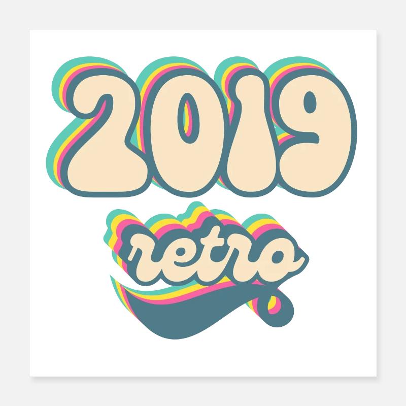2019 Retro Geschenkidee Poster 40x40 cm