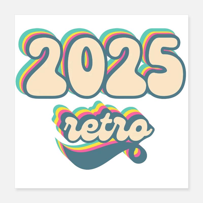 2025 retro idée cadeau Poster 40 x 40 cm