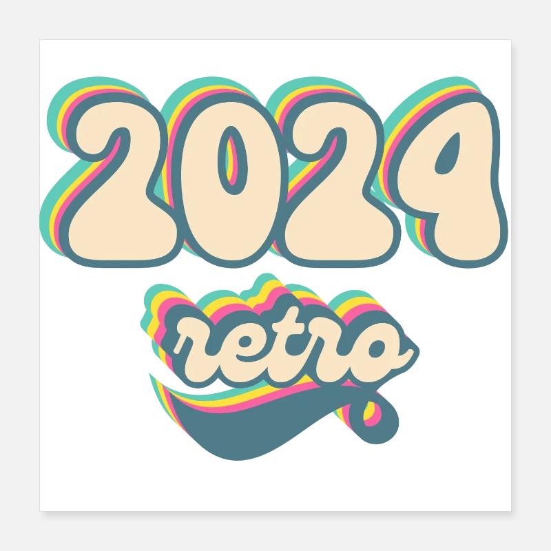 Retro-Geschenkidee 2024 Poster 40x40 cm