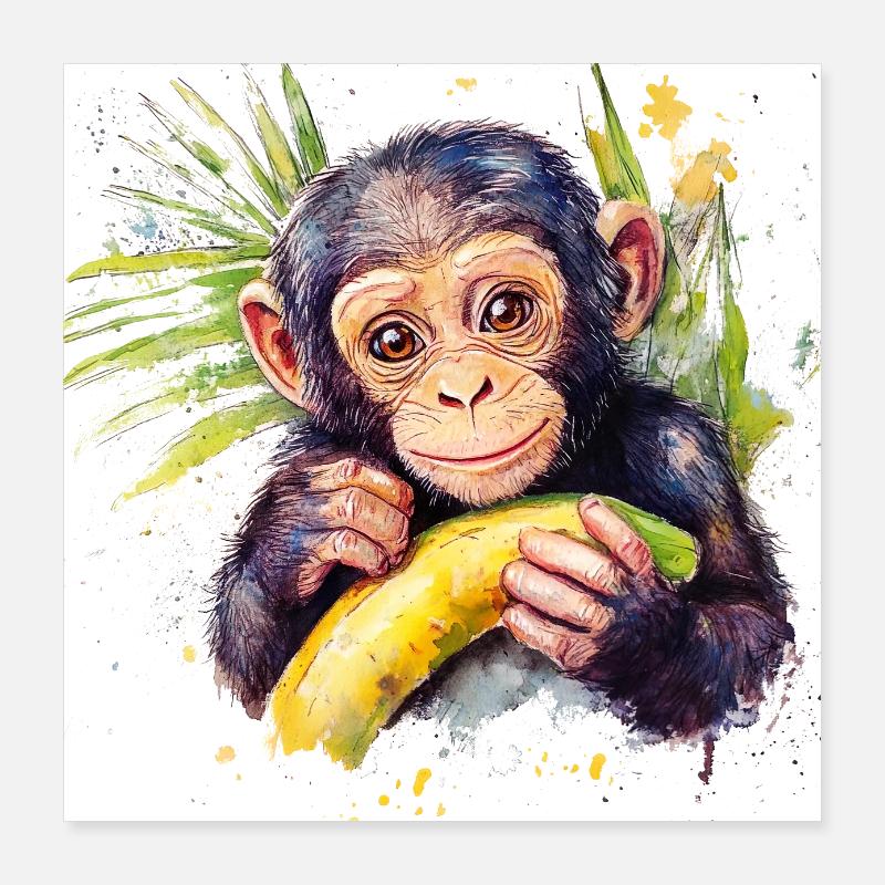 Di scimpanzé e umani Poster 40x40 cm