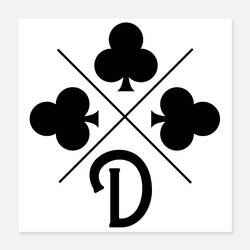 Glücksklee-Brief Poster 40x40 cm