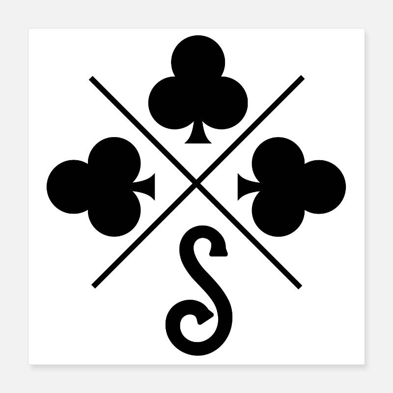 Glücksklee-Buchstabe Poster 40x40 cm